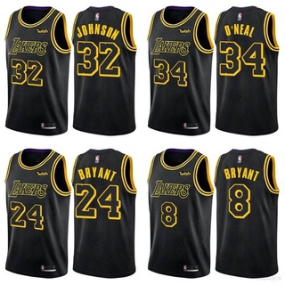 ใหม่ เสื้อกีฬาบาสเก็ตบอล LA Lakers NBA Jersey Oneal Bryant Kuzma พลัสไซซ์ สีดํา สําหรับผู้ชาย และผู้หญิง