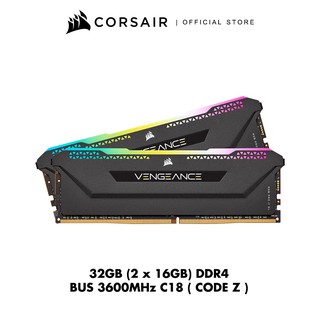 CORSAIR RAM VENGEANCE RGB PRO SL 32GB (2x16GB) DDR4 DRAM 3600MHz C18 Memory Kit – Black ( Code Z )