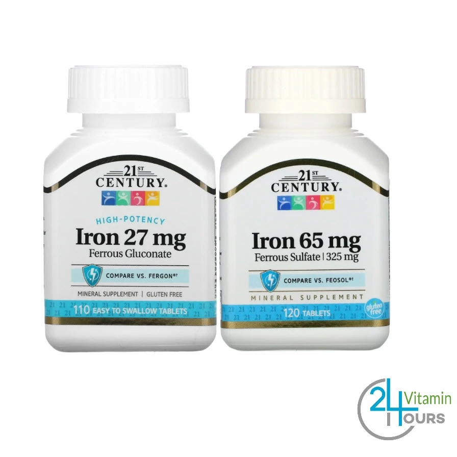 < พร้อมส่ง > 21st Century , Iron , 27 mg และ 65 mg - ธาตุเหล็ก บำรุงเลือด บำรุงโลหิต