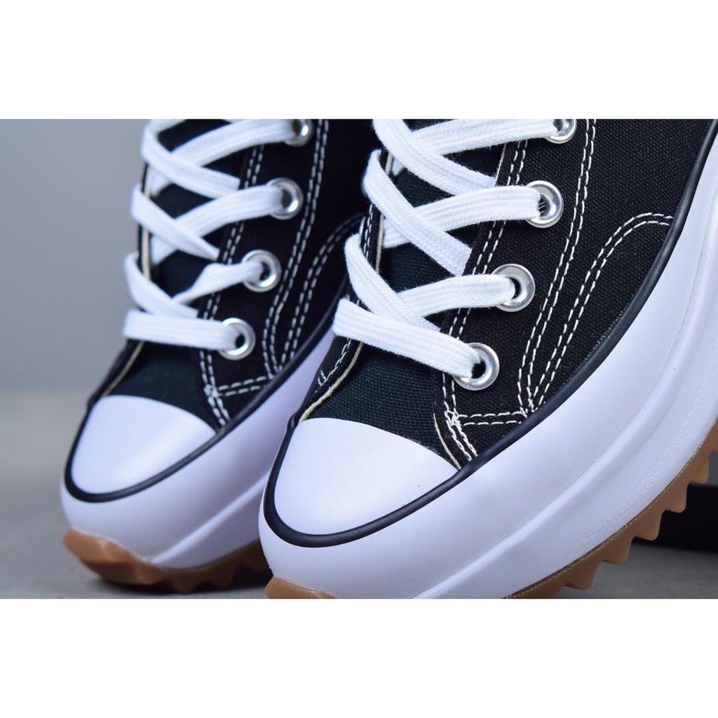 Converse thick-soled sponge cake serrated black and white high-top JW