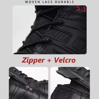 39-47 รองเท้าทหาร Mens Military Tactical Boots Leather Desert Army Combat Hiking Shoes