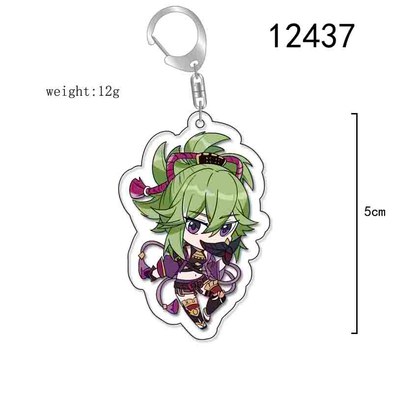 20Pcs Anime Genshin Impact Acrylic Keychain Kuki Shinobu Kamisato Ayato ...