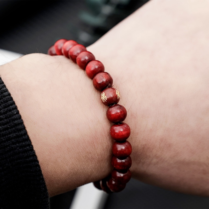 สร้อยข้อมือ ประดับลูกปัดไม้ธรรมชาติ คุณภาพสูง แบบเรียบง่าย สไตล์เรโทร อินเทรนด์สําหรับผู้ชาย