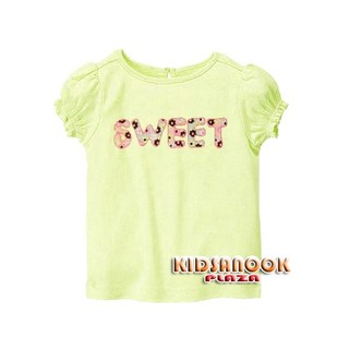 [แท้]GB858 เสื้อ Gymboree รุ่น Sweet Smocked Tee เสื้อยืดลายปักที่หน้าอก ผ้าเนื้อดี ใส่สบาย ยืดได้ตามตัว