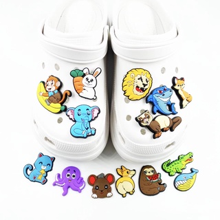 แผ่นแพทช์ ลายการ์ตูนสัตว์ทะเลน่ารัก สําหรับตกแต่งรองเท้า Crocs เหมาะกับของขวัญวันเกิด