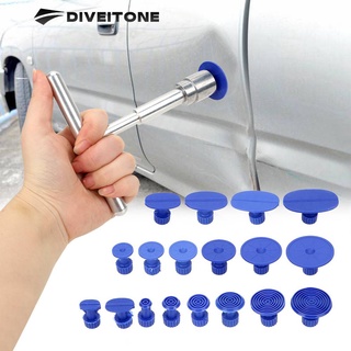 DIVEITONE 19 ชิ้น/เซ็ต Universal Car Dent Puller ถ้วยดูดพลาสติกสำหรับดึงรถลบรอยบุบแท็บแผ่นโลหะชุดซ่อมเครื่องมือค้อน