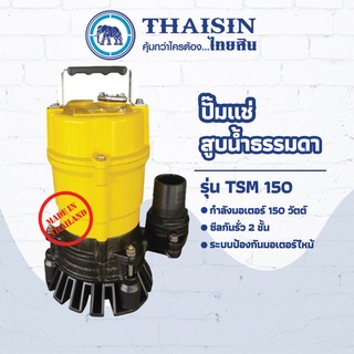 ปั๊มไดโว่ ปั๊มแช่อะลูมิเนียม ขนาด 1/8 แรง กำลังไฟ 150 วัตต์ ท่อ 1 นิ้ว THAISIN TSM-150 25(1")