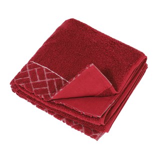 Hair towel TOWEL HOME LIVING STYLE MOSAIC 16X32" RED Towel, robe toilet ผ้าเช็ดผม ผ้าขนหนู HOME LIVING STYLE MOSAIC 16X3