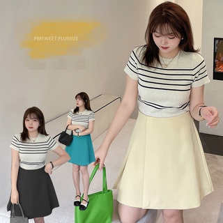 PMSWEET PLUSSIZE : PMP2046 : พรีออเดอร์ เสื้อผ้าไซส์ใหญ่ คนอ้วน สาวอวบ กระโปรงสั้นทรงเอ เอวสูง