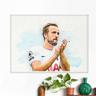 โปสเตอร์ ผ้าแคนวาส แฮร์รี่ เคน (2) ทีมทอตนัมฮอตสเปอร์ Harry Kane Tottenham Hotspurs ภาพวาด ศิลปะ นักบอล นักฟุตบอล