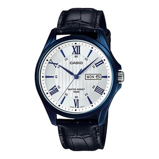 CASIO นาฬิกาข้อมือผู้ชาย รุ่น MTP-1384BUL-7AVDF - สีดำ