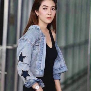F เสื้อคุมแจ็คเก็ตยีนส์