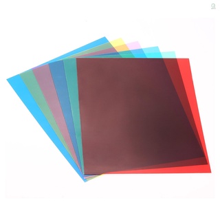 6pcs 25 * 20cm Transparent Lighting Color Correction Gel Sheets Filters Set for Flash Light Speedlite (Red/ Blue/ Green/ Cyan/ Yellow/ Magenta)