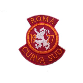 [ตัวรีด เย็บได้] ทีม โรม่า ROMA CURVA SUD 1977 ป้ายติดเสื้อ logo Embroidered Sew Iron On Patches Badge