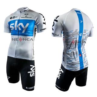 เสื้อกีฬาลายทีม Sky สำหรับขี่จักรยาน-tz005