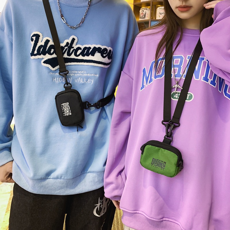 Hip Hop Mini Crossbody Bag Neck Hanging Cards Coins Purse Mini Sling Bag