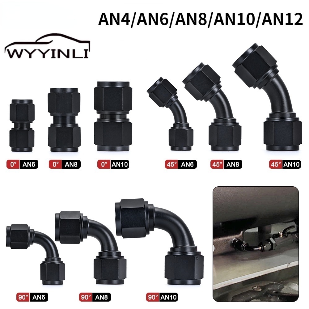 ข้อต่อท่อน้ํามันไฮดรอลิค 0 45 90 องศา AN6 AN8 AN10 Female To AN6 AN8 AN10