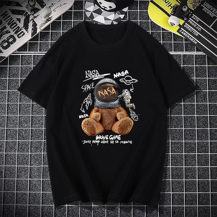 D101 เสื้อผ้าคุณผู้หญิงและคุณผู้ชาย เสื้อยืดคอกลมแฟชั่นunisexเสื้อแขนสั้น เสื่อคู่รัก