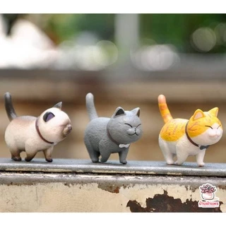 ขบวนแมวสุดน่ารัก [ เซต 9 ชิ้น ] ตุ๊กตาจิ๋ว โมเดลจิ๋ว แต่งสวน