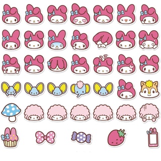 สติ๊กเกอร์ Mymelody 19 มายเมโลดี้ 40 ชิ้น ซานริโอ้ sanrio kuromi สติ้กเกอร์ มายเม เมโลดี้ myme คุโรมิ คิตตี้ hello kitty