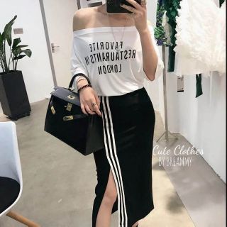 korea twotone skirt