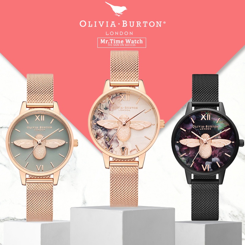 [พร้อมส่ง] OLIVIA BURTON (โอลิเวีย เบอร์ตัน) นาฬิกาข้อมือผู้หญิง นาฬิกาข้อมือของแท้ 100% รุ่น OB16PP40 หน้าปัด 30 มม.