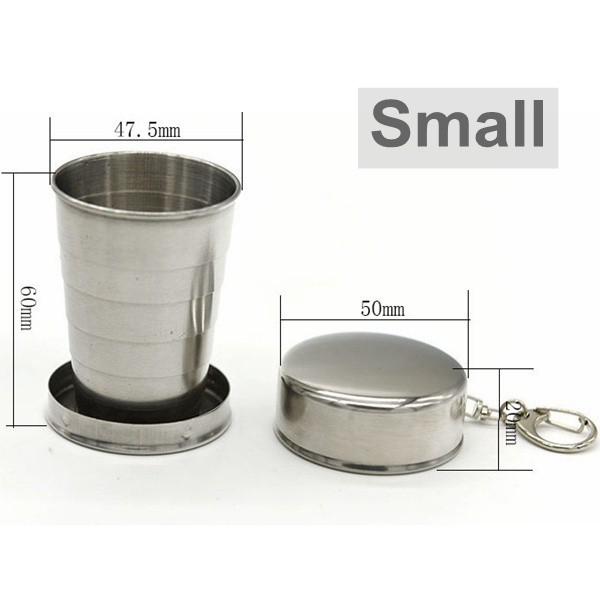  Cangkir Minuman  Lipat Mini Portabel dengan Bahan Stainless 