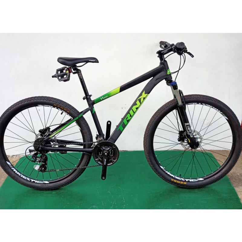 จักรยานเสือภูเขาแบรนด์ TRINX ล้อ 27.5×2.1 นิ้ว เกียร์ SHIMANO 24 สปีด  โช้คหน้า LOCKOUT ดิสก์เบรคสีดำเขียว