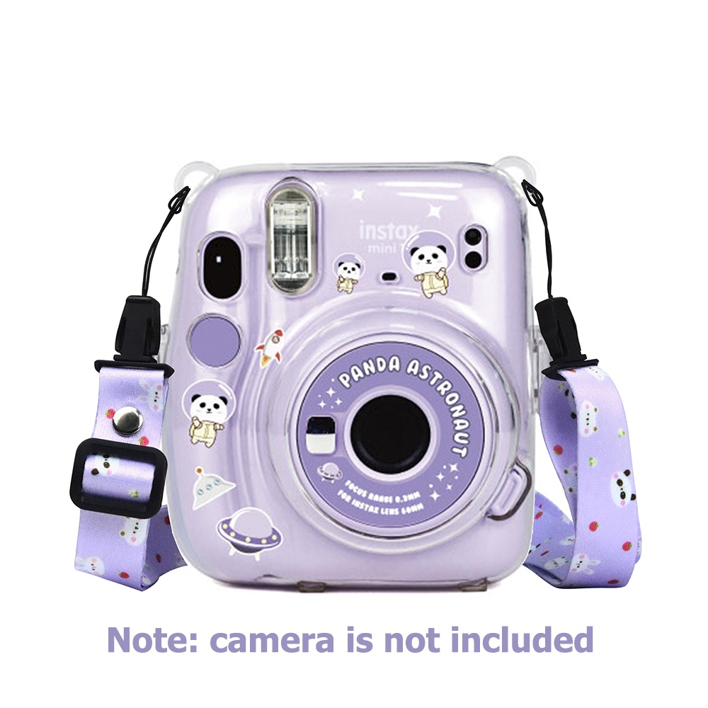 กระเป๋าเคสคริสตัลใส พร้อมกระเป๋า สายคล้อง สติกเกอร์ และสายคล้อง สําหรับ Fujifilm Instax Mini 11 (ไม่รวมกล้อง)