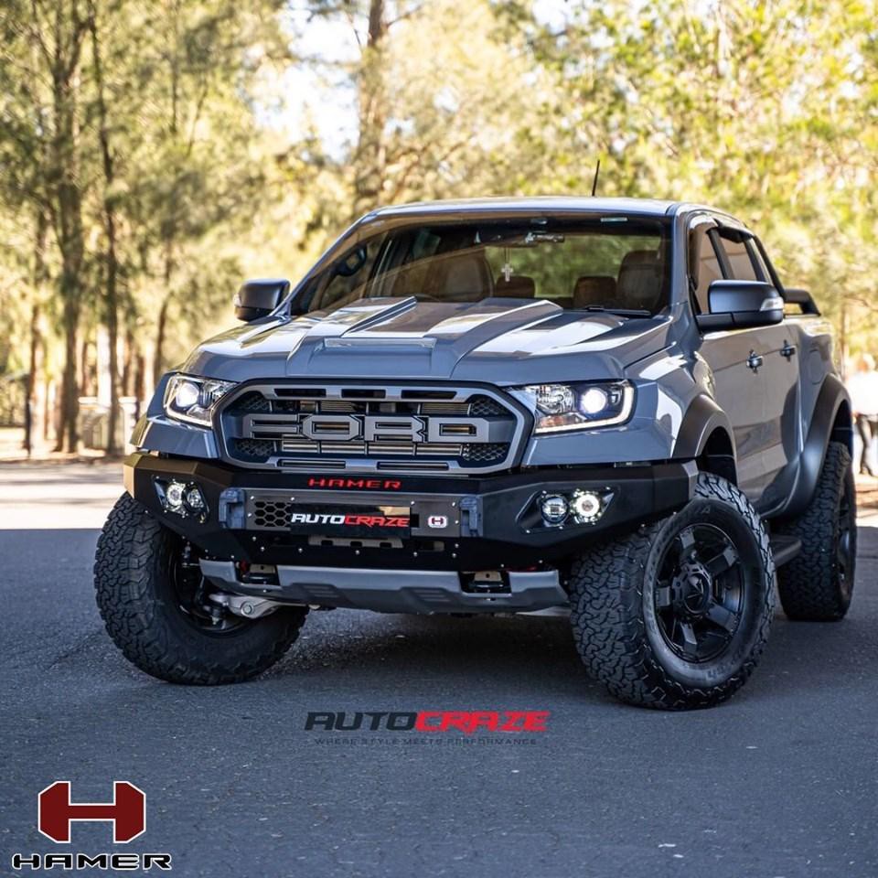 KP4x4 - กันชนหน้า Hamer รุ่น AM106 King-sreies ford Bumper for Raptor ราคารวมห่วงโอเมก้าแดง 2 ตัว