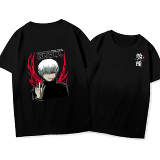 Anime รูปแบบใหม่ ยอดฮิต เสื้อแขนสั้น เสื้อหญิงและชาย Manga Tokyo Ghoul Unisex short sleeves black white&lt;2022&gt;