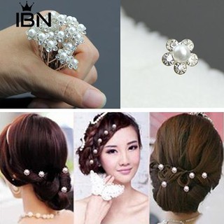 * 20Pcs แต่งงานเจ้าสาว U Hairpins เทียมไข่มุกดอกไม้ Rhinestone Pins ผม