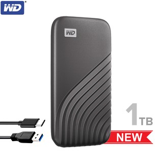 WD My Passport SSD 1TB ฮาร์ดดิสก์แบบพกพา Type-C, USB 3.0 (WDBAGF0010BGY-WESN) Gray สีเทา อ่าน1050MB/s ประกันSynnex 5ปี