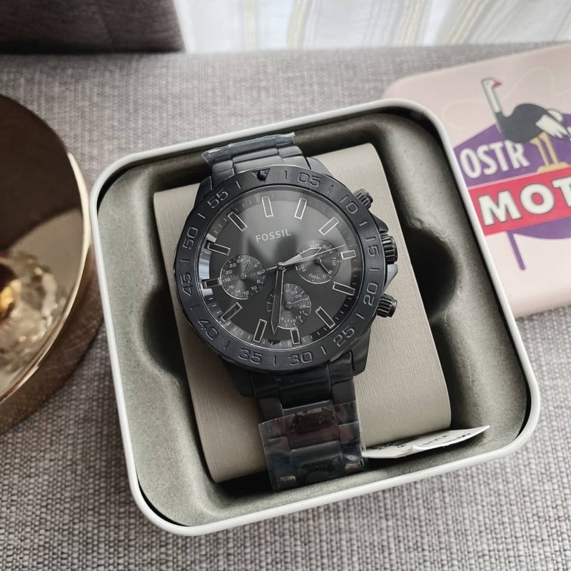 🎀 (สด-ผ่อน) นาฬิกา 45 มิล BQ2587 FOSSIL Bannon Multifunction Black Stainless Steel Unisex Watch