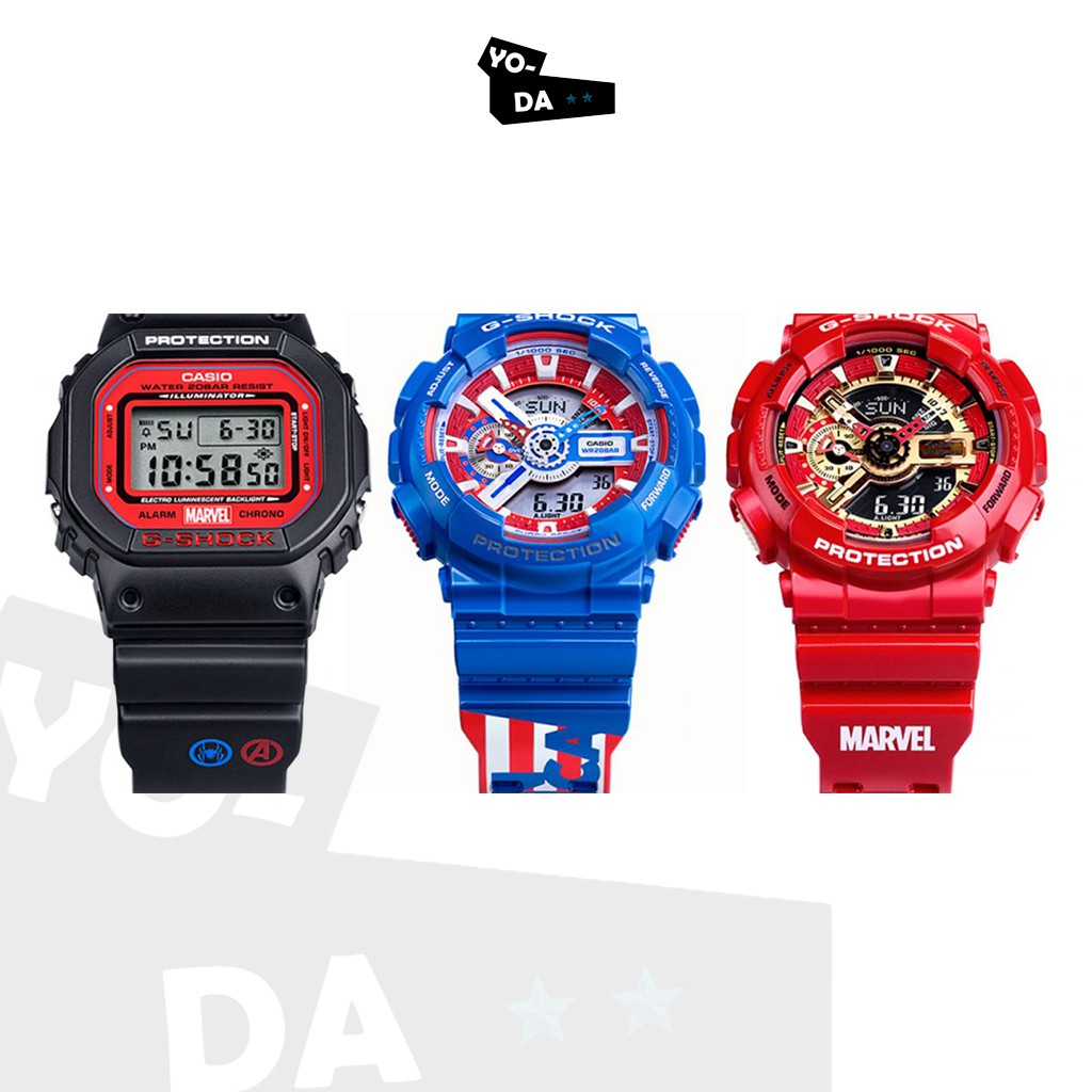 นาฬิกาข้อมือ Casio G-Shock รุ่น DW-5600SPIDER-1,GA-110IRONMAN-4,GA-110CAPTAIN-2 'สินค้ารับประกัน CMG 1 ปี'