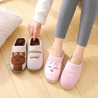 slippers รองเท้าสลิปเปอร์ แมวขนนุ่ม รองเท้าใส่ในออฟฟิต กันลื่น ใส่ในบ้าน