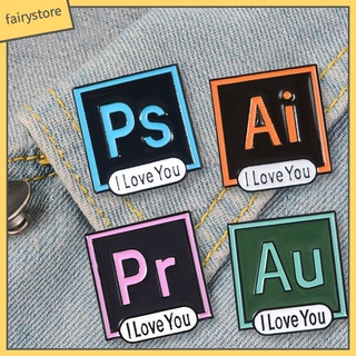 Fs - Pins Ai Pr Au Photoshop เข็มกลัดสําหรับตกแต่งเสื้อผ้า