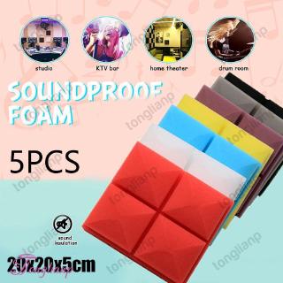 COD/พร้อมส่ง 5PCS Studio Acoustic Soundproof Foam Sound Absorption Treatment Panel Protective Sound Insulation Sponge Muffler Sponge TLian