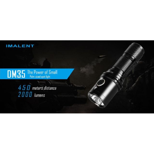 IMALENT DM35 Flashlight including micro USB rechargable 21700 lI-ION BATTERY ไฟฉาย IPX-8 Waterproof strong