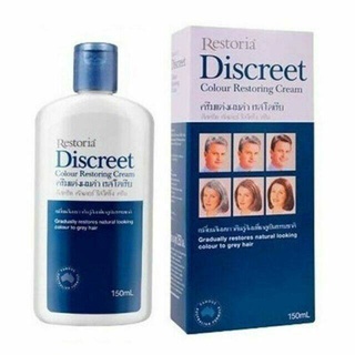 Restoria Discreet Colour Restoring Cream ครีมแต่งผมดำ เรสโตเรีย ของแท้ ( ปิดผมขาว ) ปริมาณ150มล.