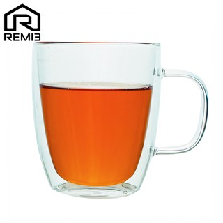 REM13 แก้ว2ชั้น บรรจุกาแฟ เบียร์ เครื่องดื่ม แบบมีหูจับ รักษาความเย็น-ร้อนได้ดี