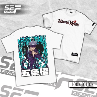 เสื้อยืดSEF Apparel Jujutsu Kaisen Series Gojo Satoru Unisex T Shirt Cotton Fabric White Cotton