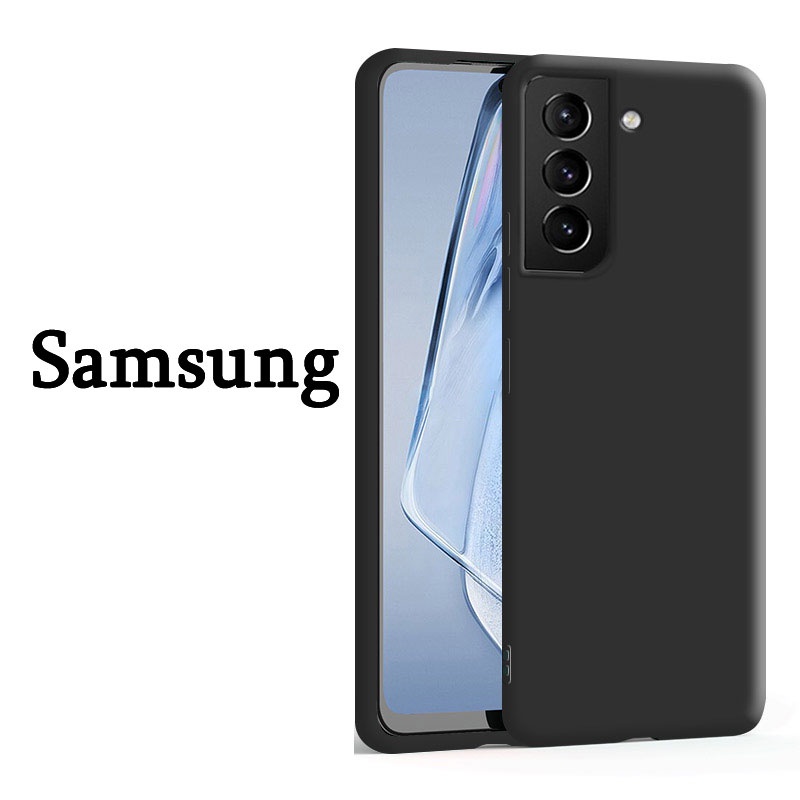 เคสโทรศัพท์ซิลิโคนสีดําด้าน Samsung Galaxy S22 S20 S21 FE Ultra S10 S9 Note 20 Ultra 10 9 Plus Pro L