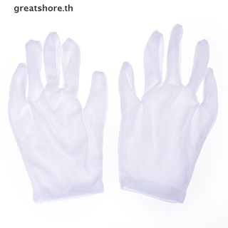 Greatshore ถุงมือผ้าฝ้าย สีขาว สไตล์ฮิปฮอป สําหรับปาร์ตี้ฮาโลวีน 1 คู่