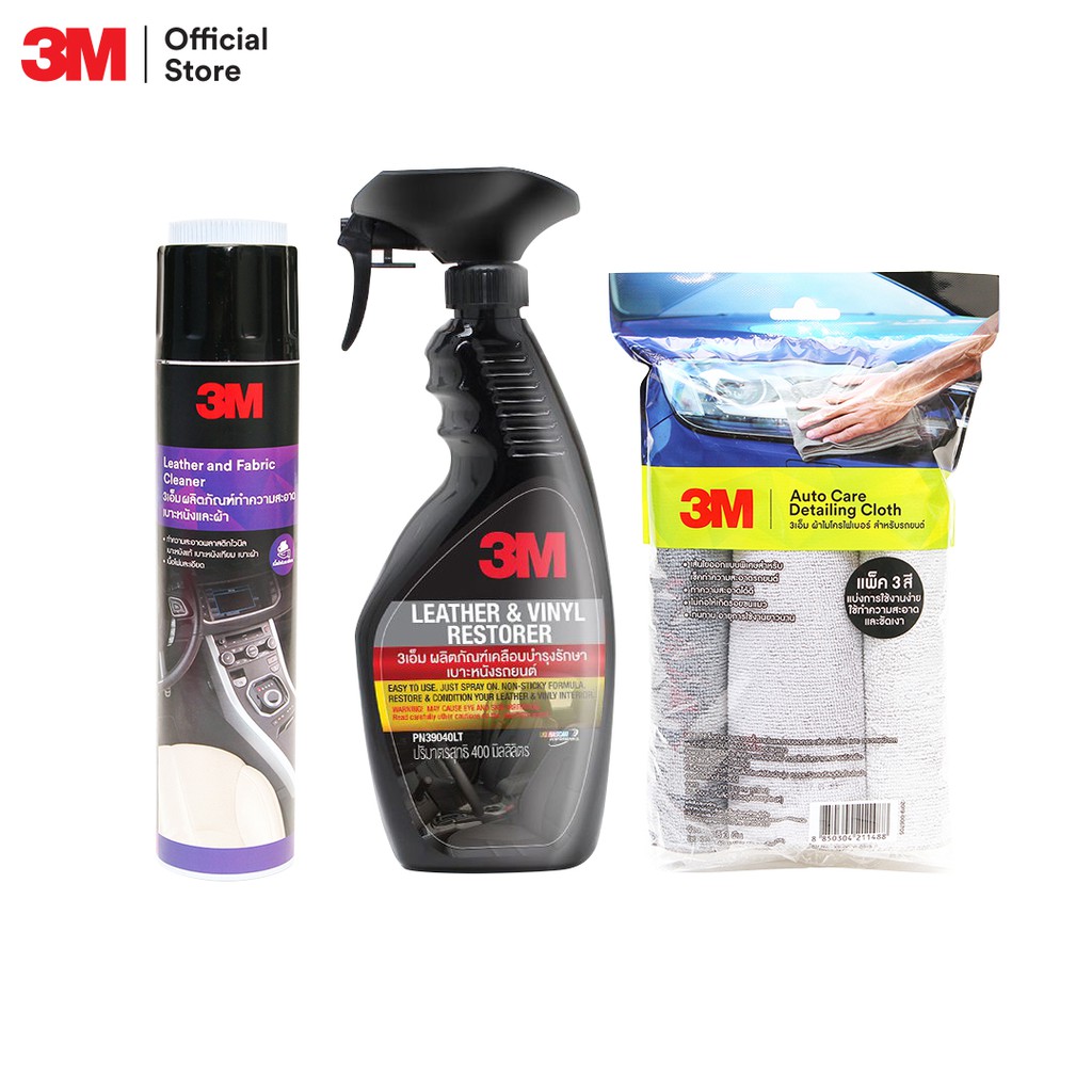 3M Leather and Fabric Cleaner Leather&Vinyl Restore 400 Ml. Microfiber