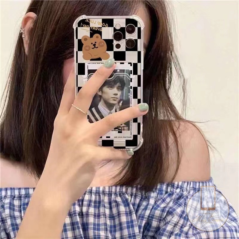 เคสโทรศัพท์มือถือแบบนิ่ม ลายการ์ตูนหมีน่ารัก พร้อมช่องใส่บัตร สําหรับ VIVO Y15S Y12i Y15A Y12 Y20 Y21 Y12s Y15 Y33T Y21S Y33S Y20i Y20s Y11 Y11s Y17 Y21A Y20s G Y12A Y20A Y20G Y30G