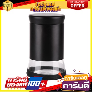 ขวดโหลแก้วกลมฝาเกลียว M สีดำ ขวดโหล ROUND GLASS CANISTER WITH SCREW LID M BLACK