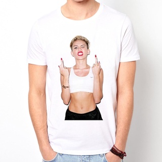 เสื้อเบลาส์ - ตลกMileyCyrusไอศครีมเพลงเสื้อยืดบุรุษเสื้อยืดสีขาวท็อปส์ซูTeesผู้ชายแขนสั้น100%ผ้าฝ้า