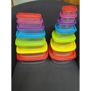 กล่องพลาสติก Rainbow 1 ชุดมี 7 ใบ 7 สี 7 ขนาด กล่องพลาสติกเอนกประสงค์ กล่องใส่อาหาร สินค้ามีพร้อมส่ง