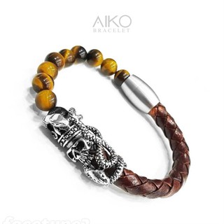 The Special Design กำไลหินมิกซ์หนัง (Tiger Eye)